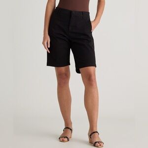 Quince Organic Cotton Classic Stretch Chino Shorts Women’s Black Sz 4 NEW